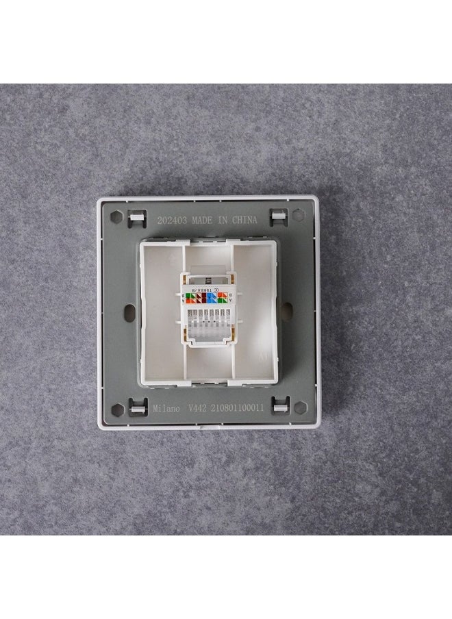 DANUBE HOME - Milano Single Data Outlet Network Socket Insert Keystone Jack Faceplate For Home Appliances Computers Telephones Cat6 Aura Wh - Image 1