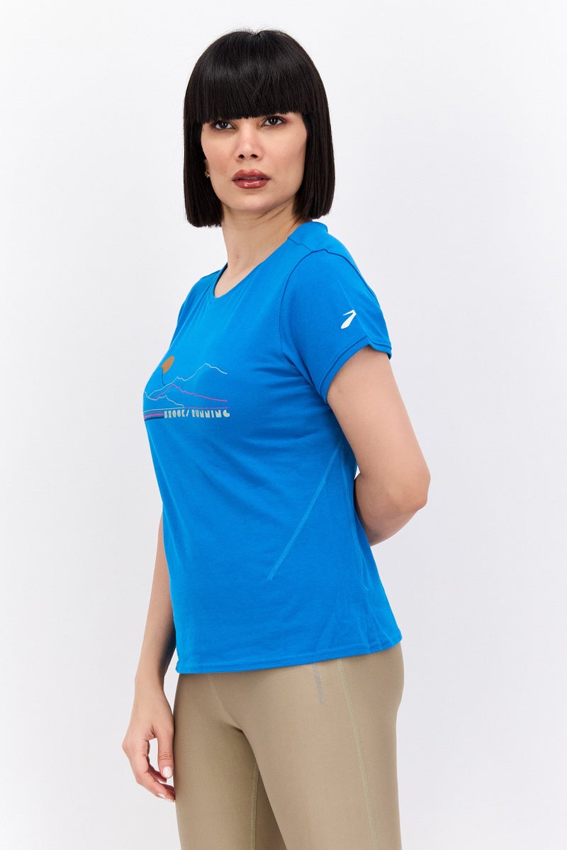 Brooks Women Sportswear Fit Short Sleeve Running Top, Blue  - Image 2