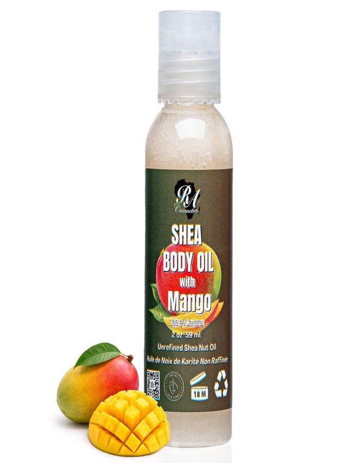 RA COSMETICS Shea Body Oil, Mango – Lightweight African Body Oil with Unrefined Shea Nut Oil from Ghana – Hydrating Moisturizer for Dry Skin – Softens & Smoothes Skin from Head to Toe – 2oz - Image 1