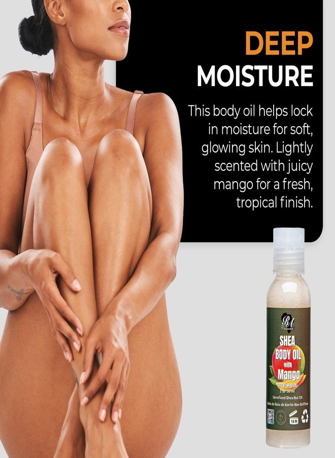 RA COSMETICS Shea Body Oil, Mango – Lightweight African Body Oil with Unrefined Shea Nut Oil from Ghana – Hydrating Moisturizer for Dry Skin – Softens & Smoothes Skin from Head to Toe – 2oz - Image 4