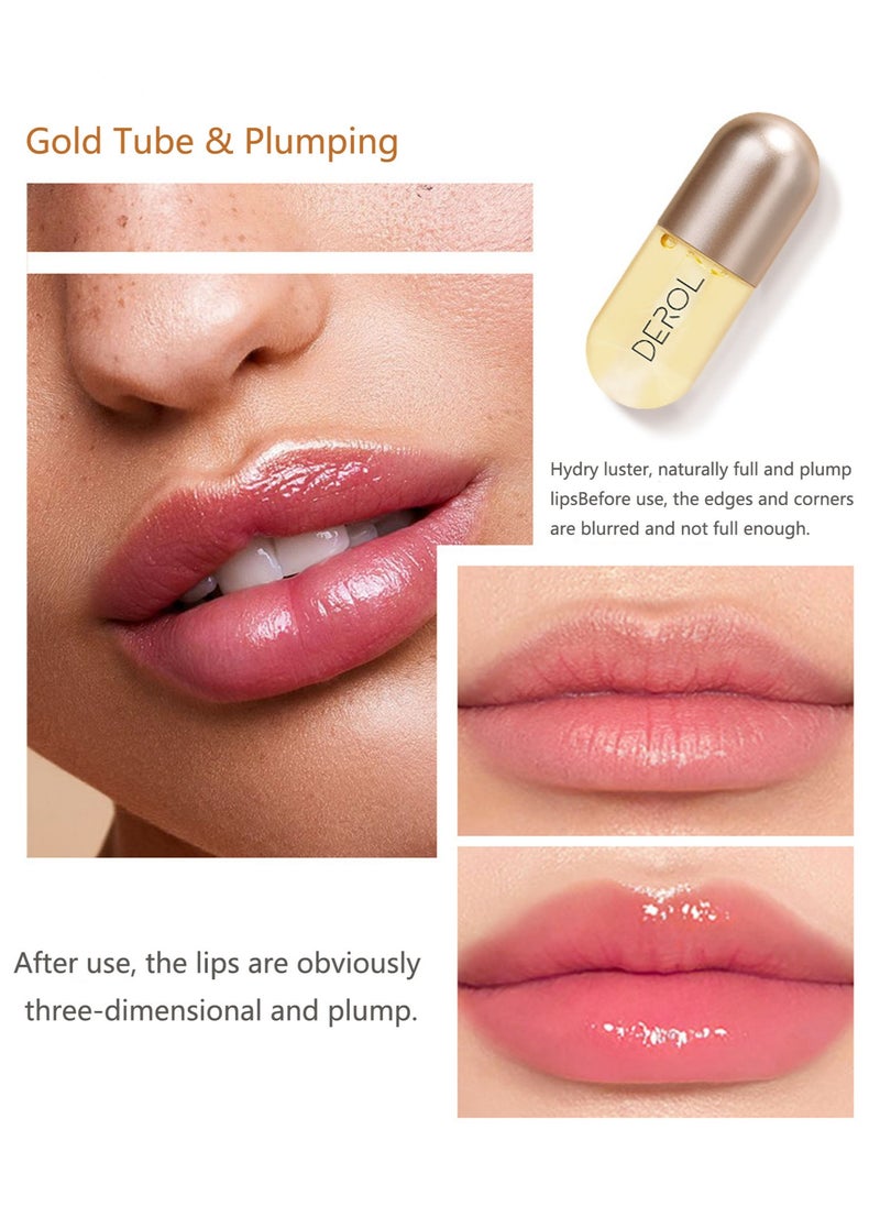 DEROL Lip Plumper Set 2PCS Day and Night Maximizer Hydrating Lip Care Maximizer Volume Balm Extreme Buxom Plant Lip Essence Oil Treatment Serum for Dry Cracked Lips Hydrating Plumping  - Image 2