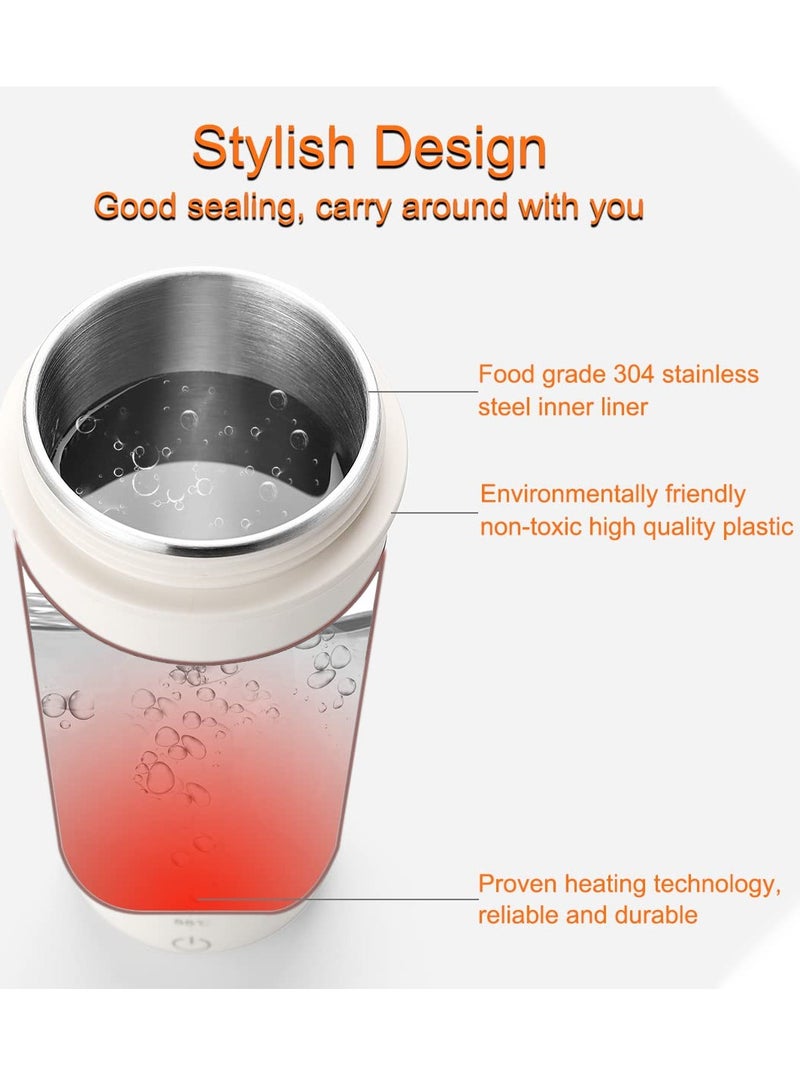 كوب تسخين محمول للسفر، كوب كهربائي صغير، خيارات 55℃ / 80℃ / 100℃، غلاية بطبقة من الفولاذ المقاوم للصدأ 304، وظيفة العزل لمدة 12 ساعة، ترمس كهربائي أنيق 300 واط سعة 350 مل، إيقاف تلقائي. - Image 3