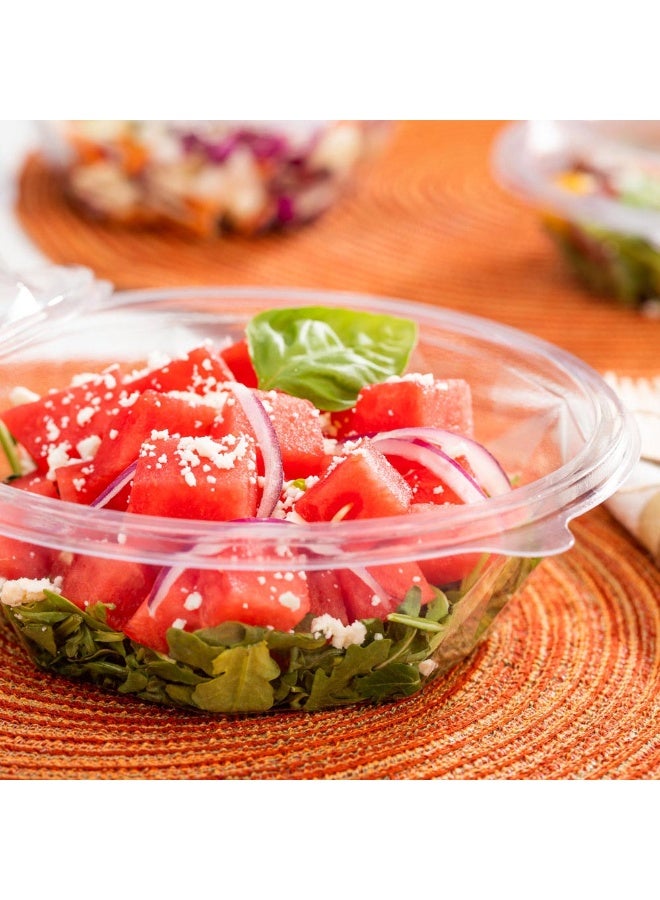 Restaurantware Basic Nature 24 Ounce Disposable Plastic Containers, 500 Plastic Salad Bowls - Lids Sold Separately, Round, Clear PLA Plastic Food Bowls, For To Go Meals And Takeaway Orders - Image 3