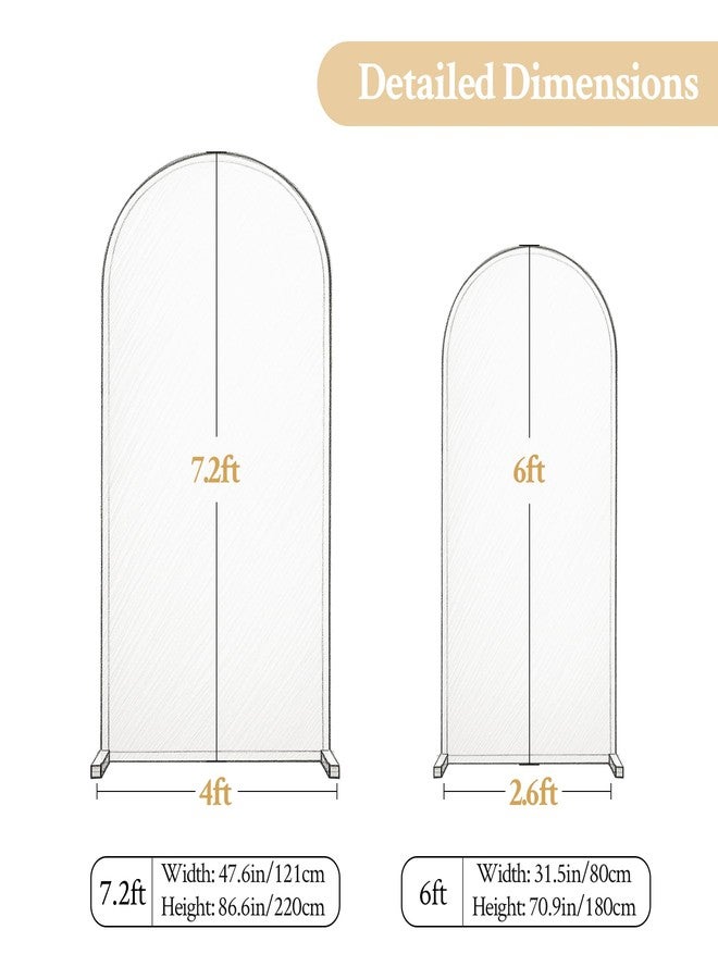 HB HBB MAGIC White Arch Backdrop Cover Set of 2 Birthday Party Arch Covers 7.2 and 6ft Wedding Arch Cover Stretchy Backdrop Bridal Baby Shower Birthday Arch Covers Spandex - Image 4
