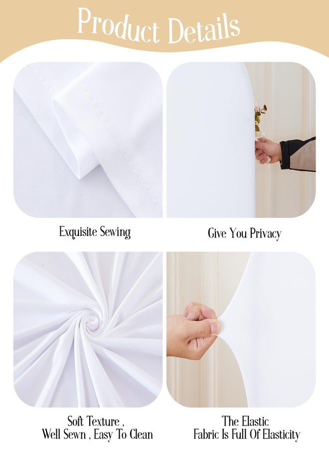 HB HBB MAGIC White Arch Backdrop Cover Set of 2 Birthday Party Arch Covers 7.2 and 6ft Wedding Arch Cover Stretchy Backdrop Bridal Baby Shower Birthday Arch Covers Spandex - Image 5