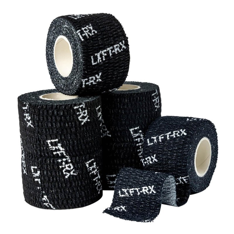 LYFT-RX LYFTRX Weightlifting Hook Grip Tape wPremium Adhesive for Olympic Weight Lift Cross Fitness Lifting Stretch Fit Athletic Finger Wrap Protects Thumb Fingers Size15in Black 6Rolls - Image 3