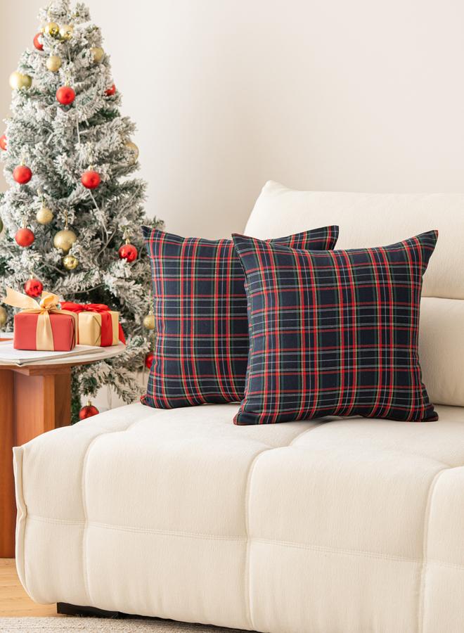 Styli Pack of 2 - Plaid Cushion Cover, 45x45cm - Image 1