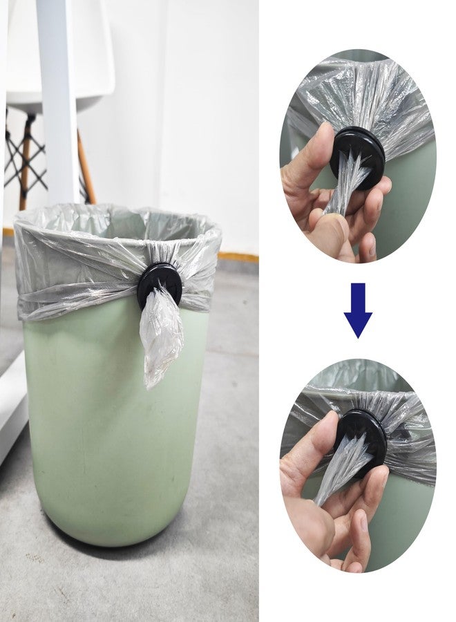 MAGNEECH 6 Pcs Black Trash Bag Holder - Reusable Trash Liner Cinch for Securing Trash Liners，Prevents Liners from Falling into Trashcan - Ideal for Outdoors Garden and Home Use - Image 2