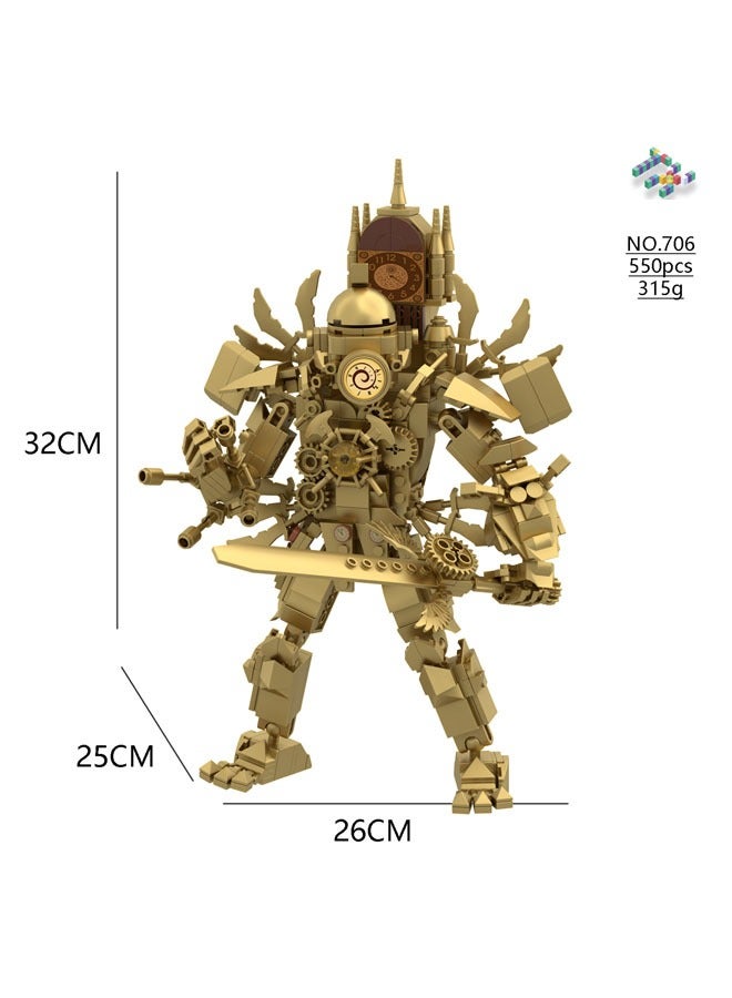عام سلسلة لعبة بناء "رجل المرحاض" من مكعبات البناء "سكيبيدي" ترقية 3.0 مع ملك الساعات. - Image 2