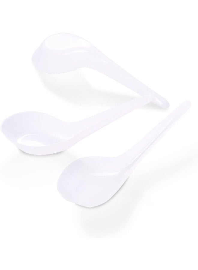 Juvale Disposable Soup Spoons - 50-Pack, White Plastic, 5.4-Inch - Deep Asian Soup Spoon for Ramen, Pho & Miso - Image 5
