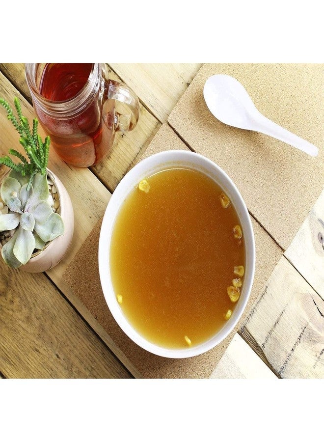 Juvale Disposable Soup Spoons - 50-Pack, White Plastic, 5.4-Inch - Deep Asian Soup Spoon for Ramen, Pho & Miso - Image 3