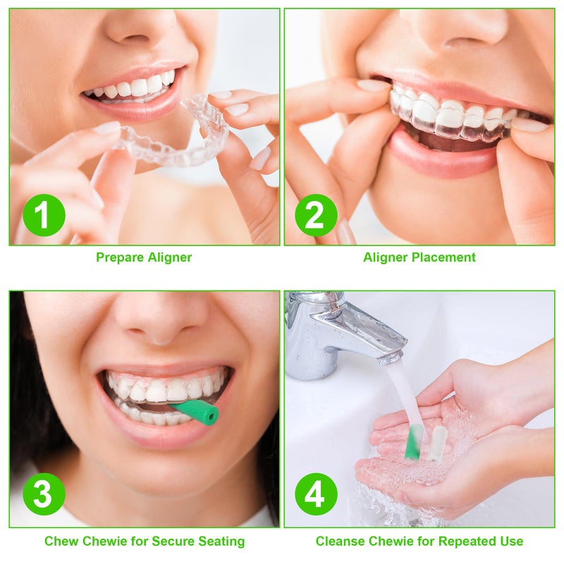 B Rush 20 قطعة تشوي لعدسات إنفزلاين، أدوات وضع العدسات للفرزات غير المرئية، أدوات وضع عدسات الأسنان تشوي، أدوات تقويم الأسنان لقضم الأسنان بدون نكهة عبوة من 2 (بدون نكهة) - Image 4