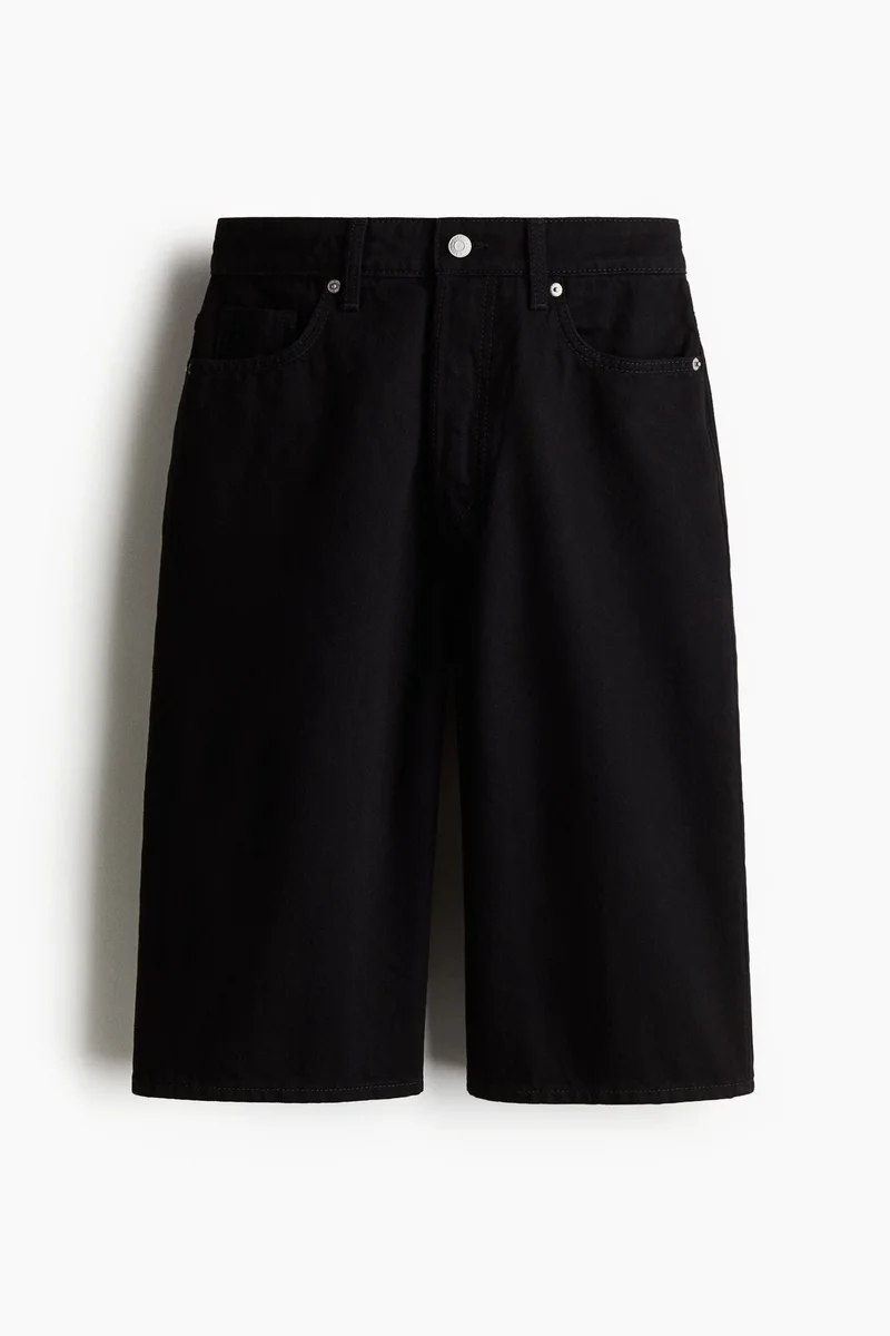 H&M Black Dark High Knee Denim shorts for Women | Best Price UAE