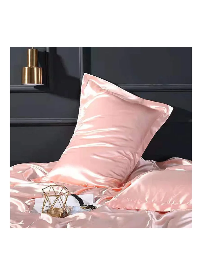 MahMir MahMir® Silk Satin Pillowcase for Hair and Skin Queen - Pink Silk Pillowcase 2 Pack 76L x 51W CM (30x20 Inches) - Satin Pillow Cases Set of 2 with Envelope Closure (2pcs Pink)