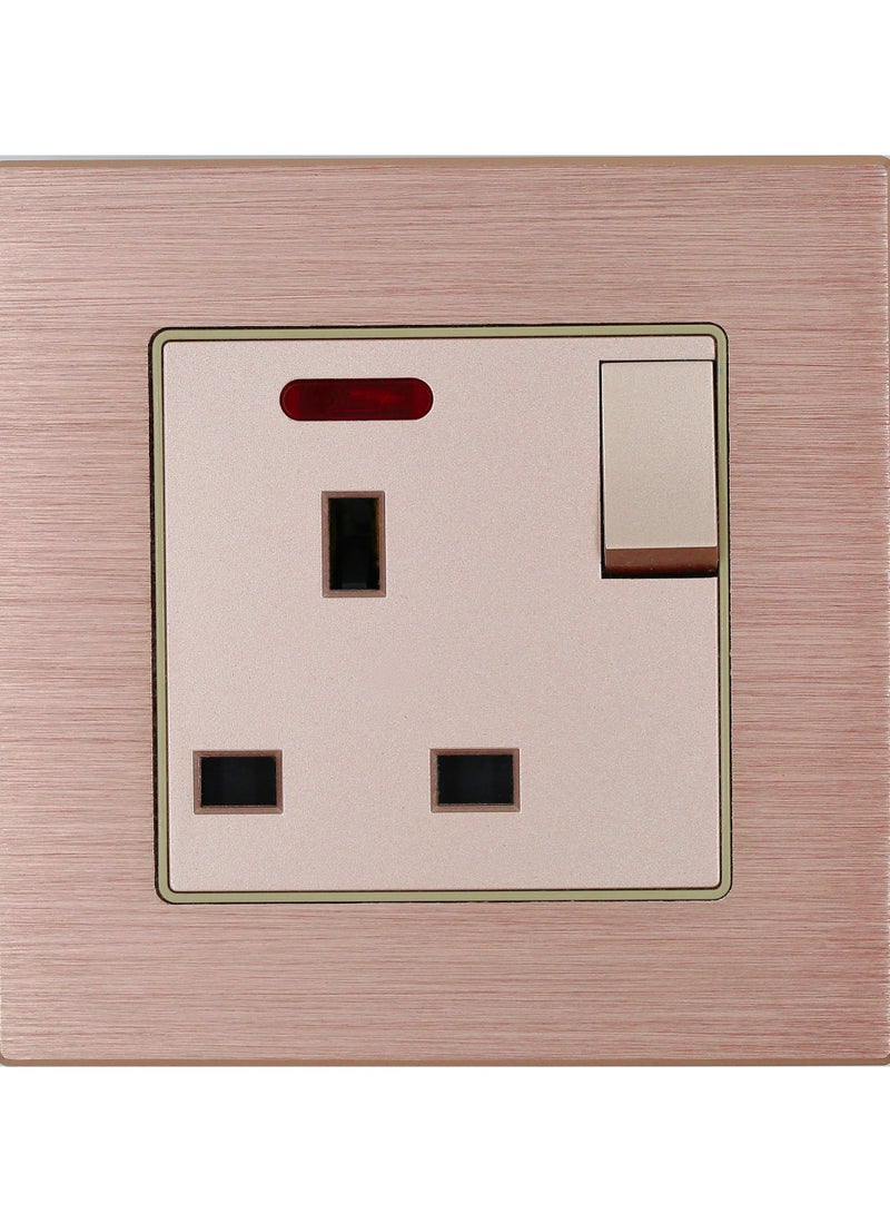 light switch,household light switch for wall, Roce Gold Brushed aluminum alloy panel Modern Power switch, Type 86 electric switch 250V,1 Gang 2 Way,2 Gang 2 Way,3 Gang 2 Way,4 Gang 2 Way,13Amp Single ,Double Sokect ,20Amp, 45Amp, Light Dimmer,Telephone,Computer socket,Satellite TV Socket,Door Bell Swtch. - Image 5