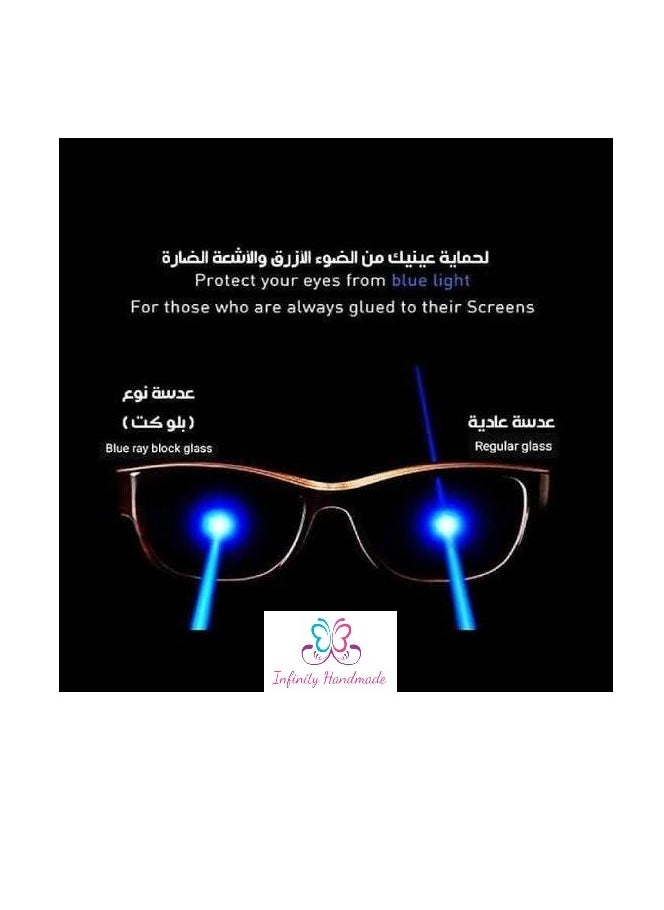 ماركة غير محددة - نظارة قراءة للرجال والنساء، نظارات كمبيوتر، نظارات مضادة للضوء الأزرق، نظارات فلتر الضوء الأزرق، نظارات قراءة على شكل عين القطة، مساعدة قراءة بمفصلة زنبركية، حصريًا من البائع INFINITYHANDMADE فقط - Image 1