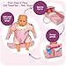 Badger Basket First Class 5Piece Doll Travel Set for 18Inch Dolls Includes Travel Bed Carrier Reversible Blanket and Accessories in Pink Stars Design - Image 4