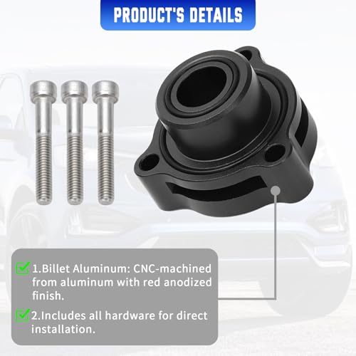 WIKIBB Blow Off Valve Adapter BOV Adapter Compatible with 2019+ Ford Mustang Bronco Explorer Ranger 2.3L 2.7L 3.0L EcoBoost Engine- CNC Billet Aluminum Black - Image 5