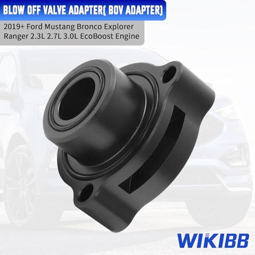 WIKIBB Blow Off Valve Adapter BOV Adapter Compatible with 2019+ Ford Mustang Bronco Explorer Ranger 2.3L 2.7L 3.0L EcoBoost Engine- CNC Billet Aluminum Black - Image 3