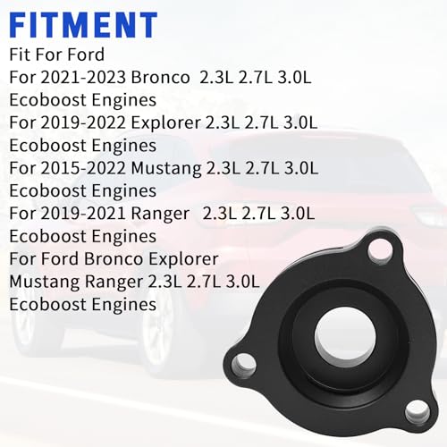 WIKIBB Blow Off Valve Adapter BOV Adapter Compatible with 2019+ Ford Mustang Bronco Explorer Ranger 2.3L 2.7L 3.0L EcoBoost Engine- CNC Billet Aluminum Black - Image 4