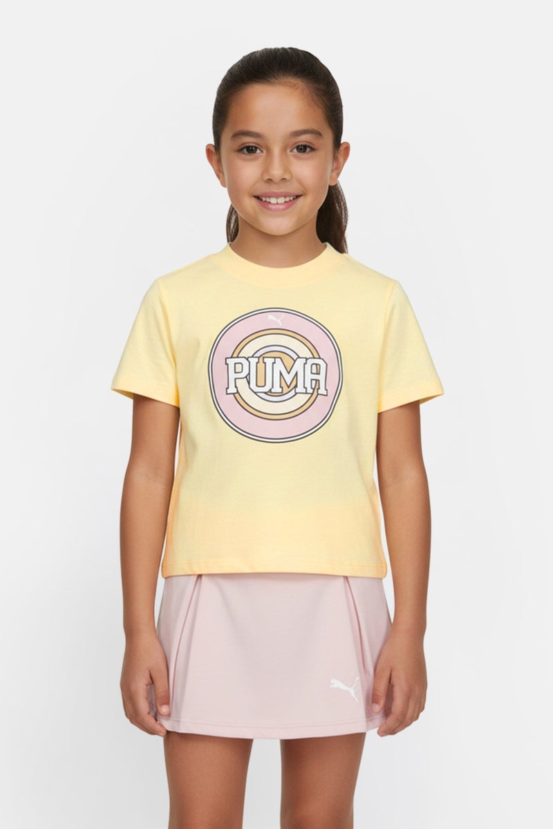 PUMA Kids Girl 2 Pieces Graphic Print Top And Shorts Set, Multicolor - Image 1