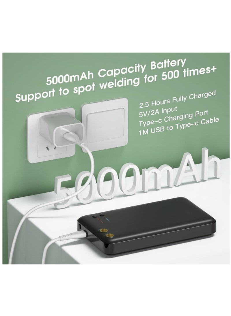 Spot Welder, Mini Spot Welder, Portable Spot Welder Machine, Spot Welding Equipment Energy Storage 5000mAh for DIY 18650 Battery, Portable Battery Welder with Type-C port, Black - Image 3