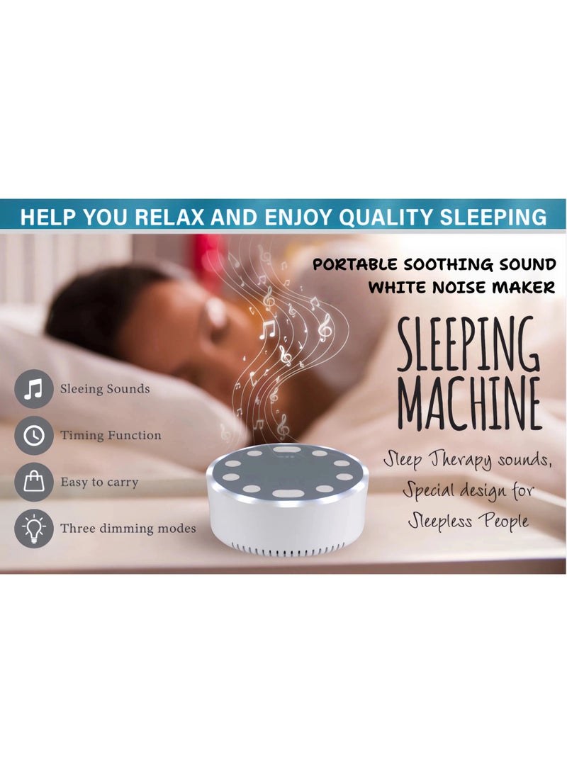 White Noise Sleep Soother Machine Soothing Music Device, Portable White Noise Maker with Soothing Sound and Music, 6 Sounds 3 Light Mode 3 Timer Modes, New Born Infants Children Kids Adults Help Sleep Soothing Mood, Soothing Calm Relax - Image 4