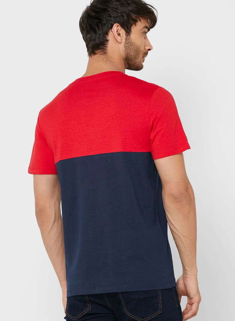 جاك اند جونز Colour Block Crew Neck T-Shirt
