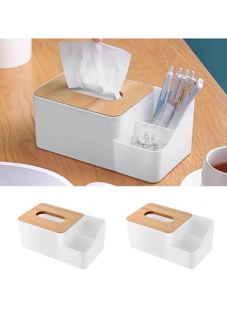 Tissue Box Holder, Multi-purpose organizer for tissue box, pens, remote control and cell phone - Image 4