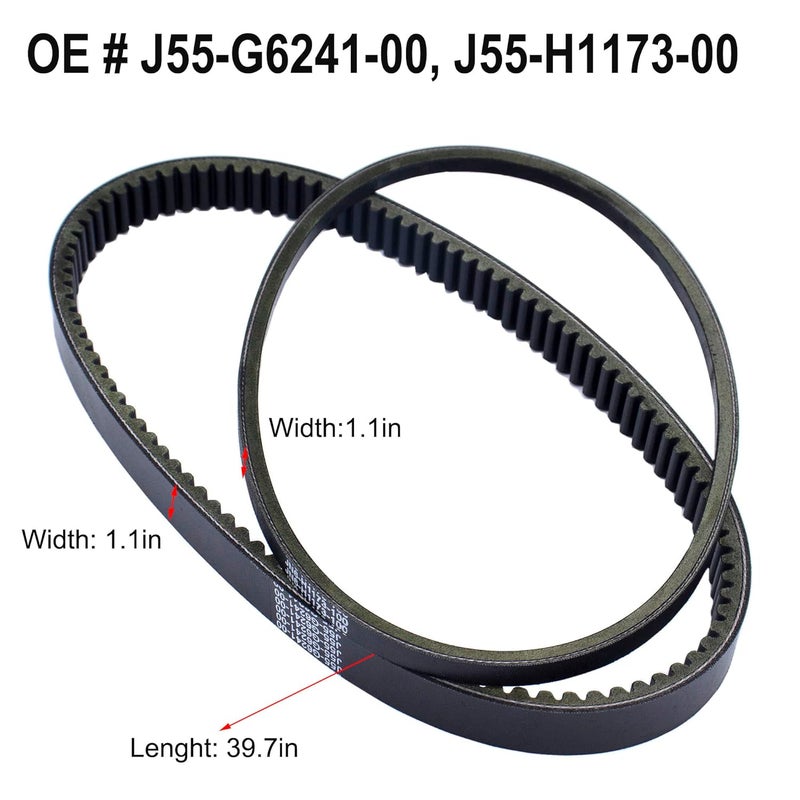 MOCW for Golf Cart Drive & Starter Generator Belt Replace for Yamaha G2, G5, G8, G9, G14 G16 G22 Drive Starter Belt Set Replace OE # J55-G6241-00, J55-H1173-00 - Image 2
