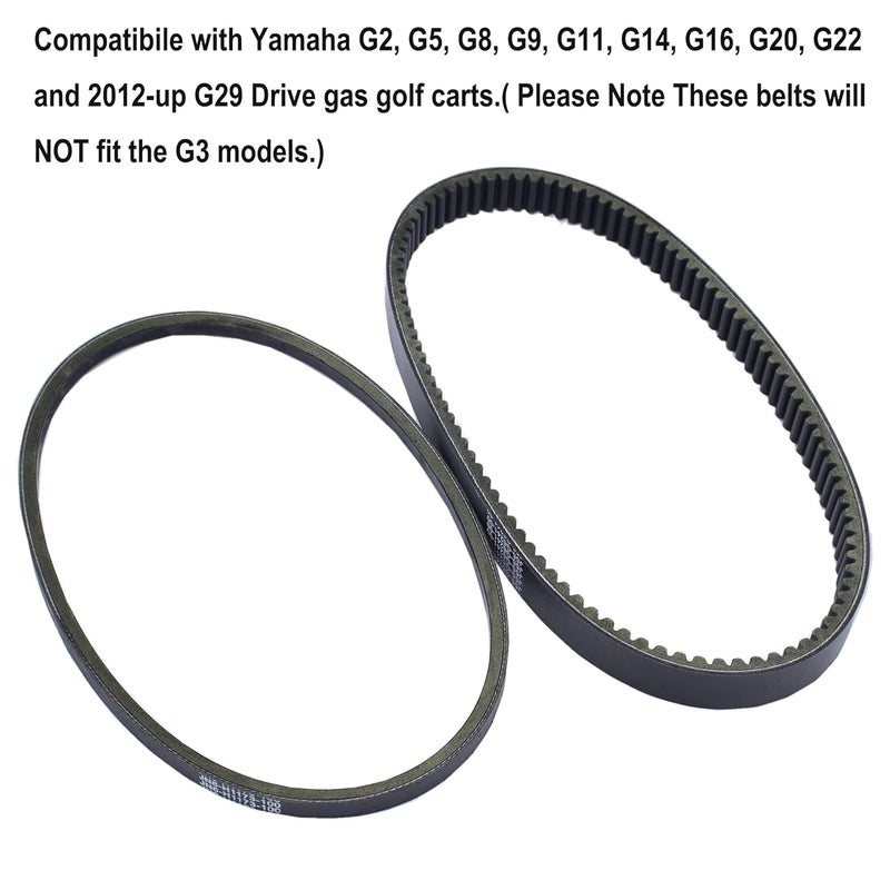 MOCW for Golf Cart Drive & Starter Generator Belt Replace for Yamaha G2, G5, G8, G9, G14 G16 G22 Drive Starter Belt Set Replace OE # J55-G6241-00, J55-H1173-00 - Image 3