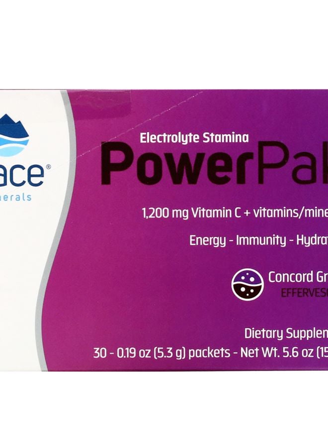 Trace Minerals Electrolyte Stamina PowerPak Concord Grape 30 Packets. 0.19 oz (5.3 g) Each