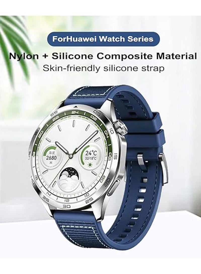 WAEKIL 3PCS Nylon Braided Silicone Sport Watch Strap for Huawei Watch GT5/GT4 46mm – Durable, Adjustable, Comfortable Watchband Set - Image 3