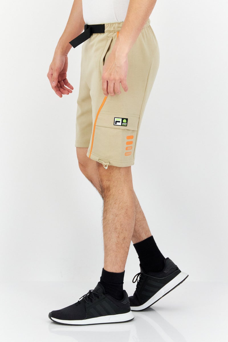 FILA Men Sportswear Fit Band Logo Training Shorts, Beige - Image 2