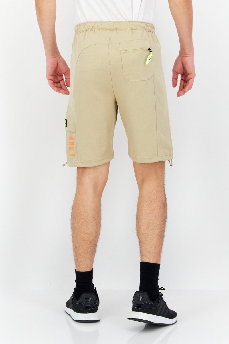 FILA Men Sportswear Fit Band Logo Training Shorts, Beige - Image 3