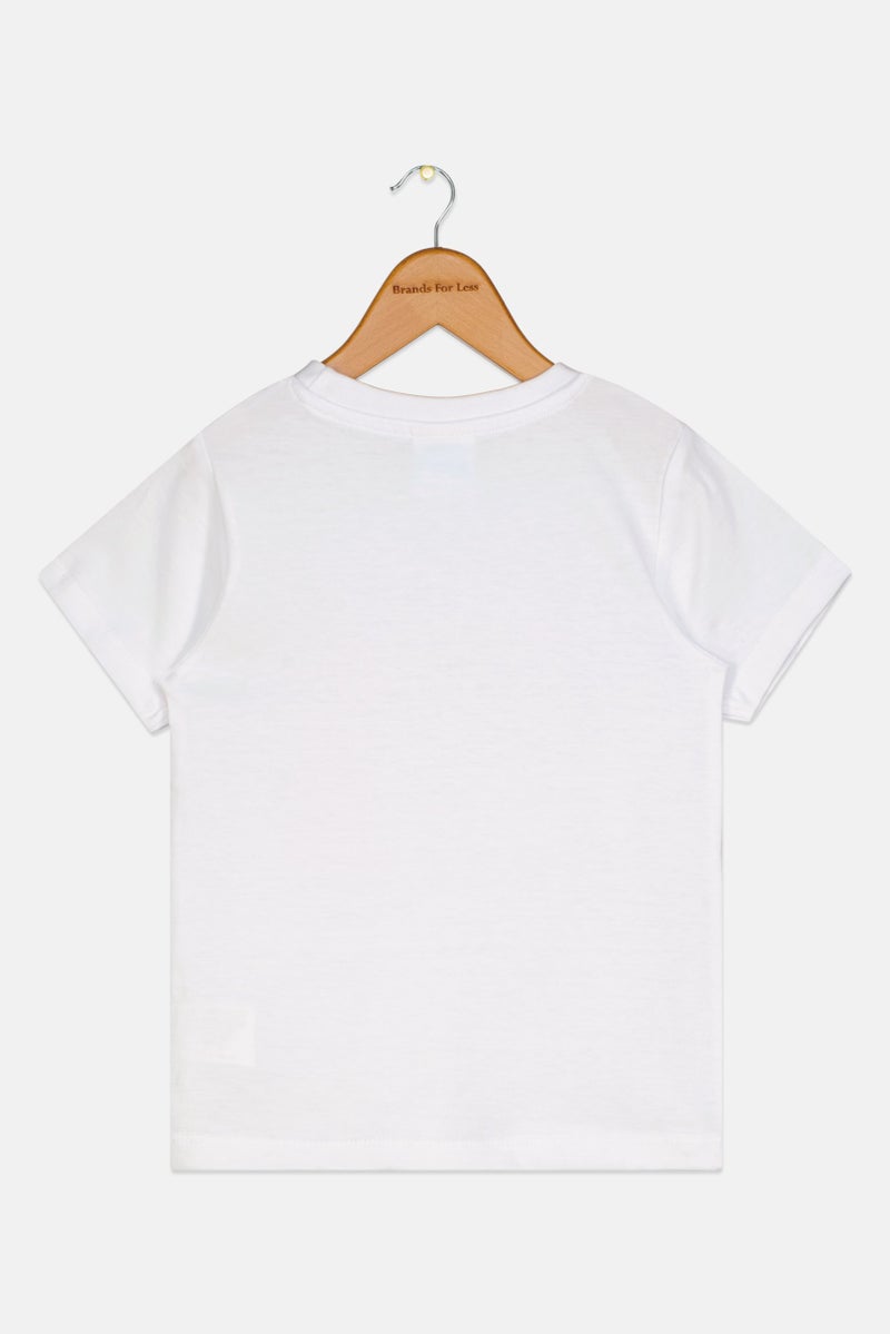 Disney Mickey And Friends Toddlers Girl Graphic Print Short Sleeve Top, White - Image 3