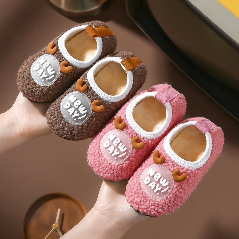 Children'S Fleece-Lined Super Cute Boys And Girls Cartoon Floor Non-Slip Soft Bottom Kindergarten Indoor And Outdoor Socks Shoes - Image 4