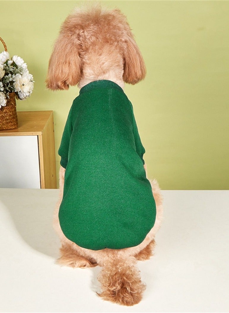 Loquat ملابس دافئة للحيوانات الأليفة من سكوالتي لفصل الخريف والشتاء باللون الأخضر - Image 2