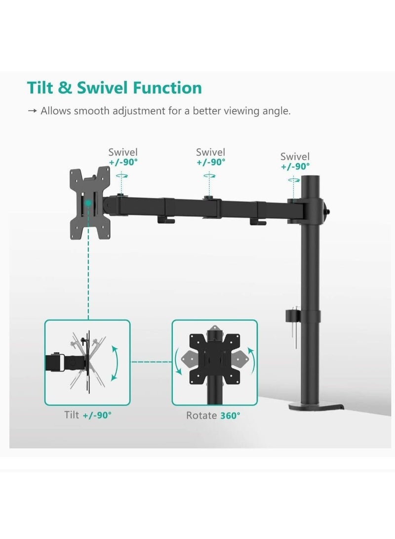 ستارجولد حامل شاشة بذراع واحد وحامل طاولة مكتبي LCD مقاس 13 إلى 27 بوصة باللون الأسود - Image 3