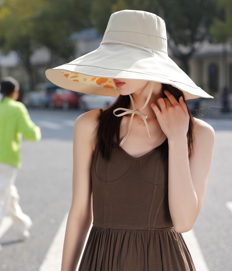 Huamulan 7 inch Wide Brim Women Sun Floppy Hat Summer Beach Bucket Fishing Hats Reversible Packable UV Protection for Hiking Garden Travel - Image 3