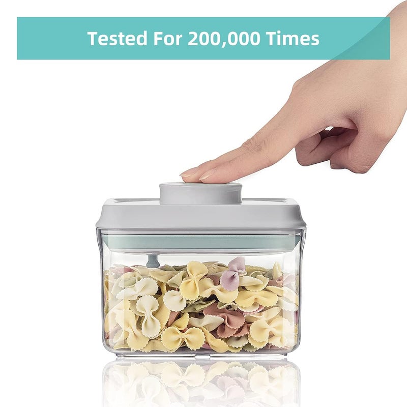 Ankou Food Airtight Containers (1500ml) 1.5 Qt Pop Up Food Formula Container With Lids, Bpa-Free One Button Open Stackable Container for Coffee Tea Brown Sugar Cereals - 8 Labels - Clear - Image 4
