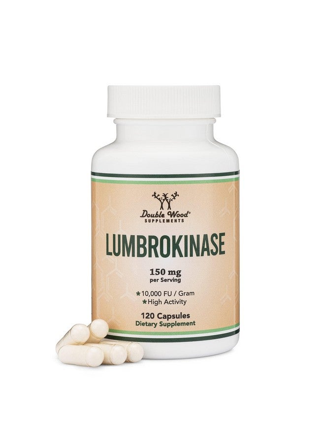 Double Wood Supplements Lumbrokinase Enzymes Supplement - 120 Capsules (Max Activity 10,000 FU/Gram) 150mg per Serving (No Fillers, Non-GMO, Gluten Free) for Cardiovascular and Blood Circulation Support by Double Wood - Image 1