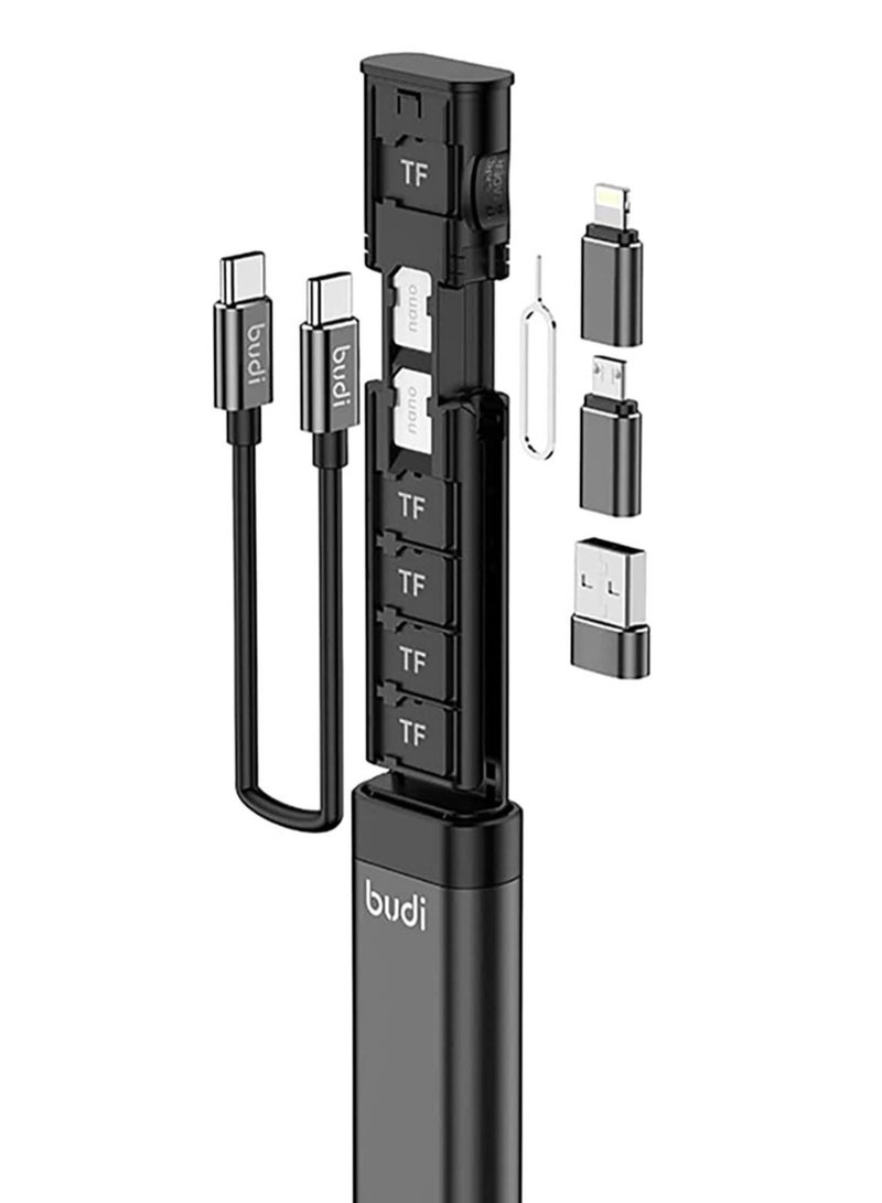 budi MFi Certified USB Type C Cable and 3 Types USB Adapter Combination Set USB Adapter Kit Cable Convertor Storage Box for Traveling Phone Pad Charging PC Computer Data Transfer - Image 1