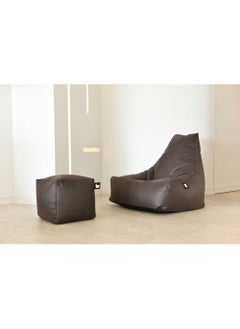 Extreme Lounging Extreme Lounging® - Original Luxury Leather B-Box Pouf - Made in UK - Premium Quality Double Stitched Ottoman - Stylish, Soft & Comfortable - 40x40x40cm - Color Slate  - Image 3