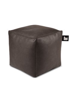 Extreme Lounging Extreme Lounging® - Original Luxury Leather B-Box Pouf - Made in UK - Premium Quality Double Stitched Ottoman - Stylish, Soft & Comfortable - 40x40x40cm - Color Slate  - Image 4