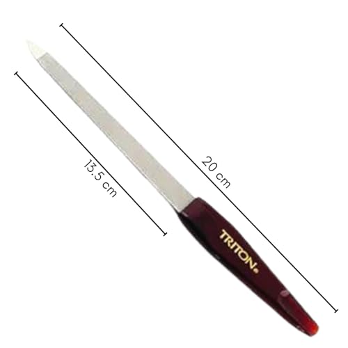 TRITON Professional Large Nickel Coated Nail Shaper/Filer With Plastic Handle Tool for Manicure n Pedicure, Finger n Toe Shaping, Smoothing n Art - Image 3