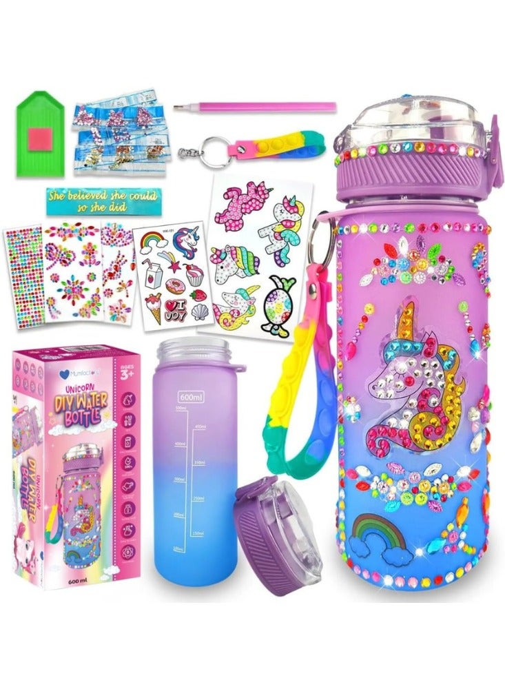 Mumfactory DIY Unicorn Water Bottle Kit for Girls – Arts & Crafts Painting Set,  Gift for Girls Ages 4–10 - Image 1