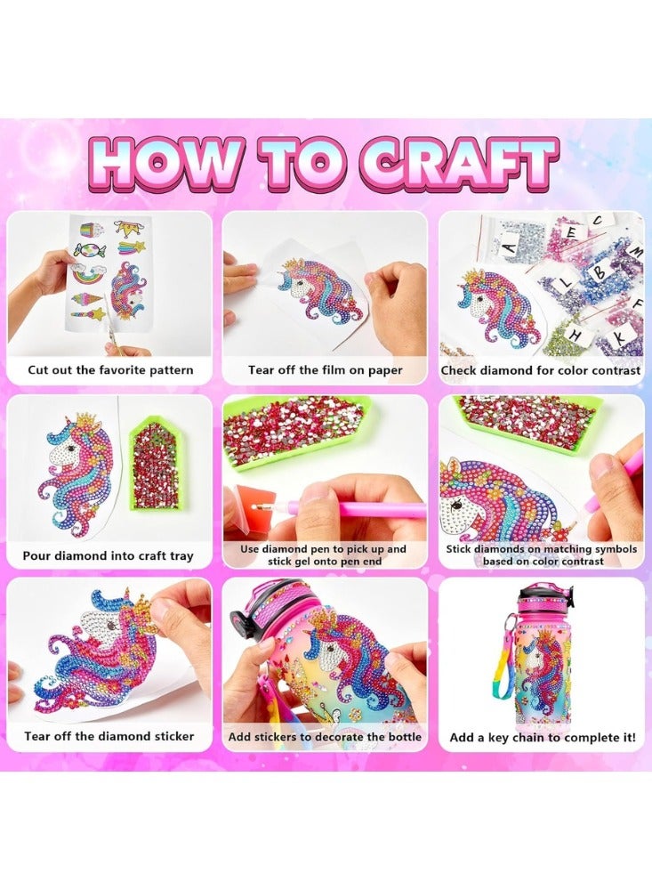 Mumfactory DIY Unicorn Water Bottle Kit for Girls – Arts & Crafts Painting Set,  Gift for Girls Ages 4–10 - Image 3