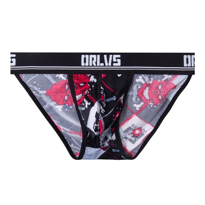 ORLVS Men's Ice Silk Low-Waist Shapewear Briefs, Breathable & Comfortable