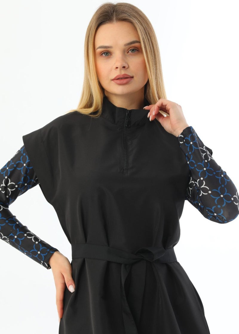 Remsa Mayo Remsa Swimsuit Single Top Parachute Sweater Vest Full Hijab Swimsuit 2364 Black  - Image 5